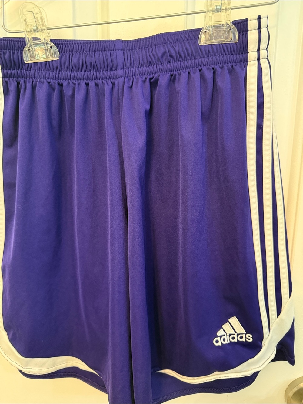 adidas Royal Purple Shorts with White Stripes